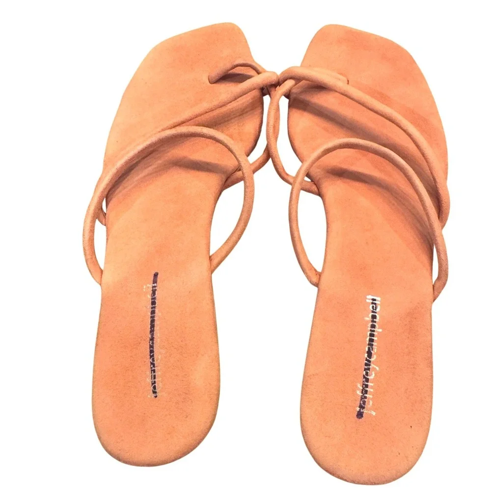 Jeffrey Campbell Rania‎ Suede Square Toe Flat Sandals Pink Size 9 40